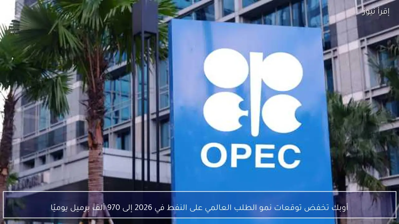أوبك تخفض توقعات نمو الطلب العالمي على النفط في 2026 إلى 970 ألف برميل يوميًا