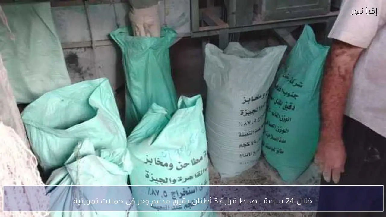 خلال 24 ساعة.. ضبط قرابة 3 أطنان دقيق مدعم وحر في حملات تموينية