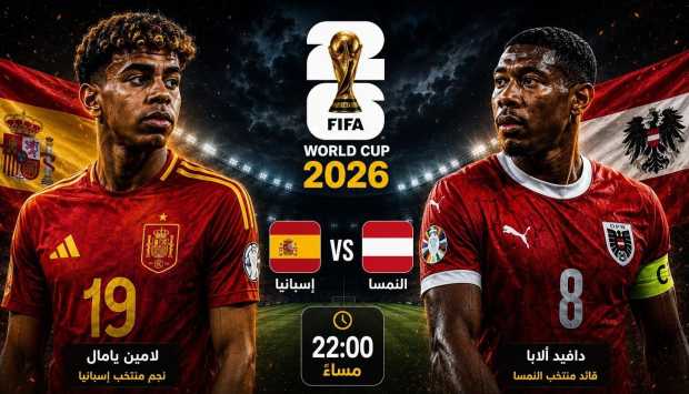 التشكيل الرسمي لمباراة إسبانيا والنمسا في دور الـ32 بكأس العالم 2026