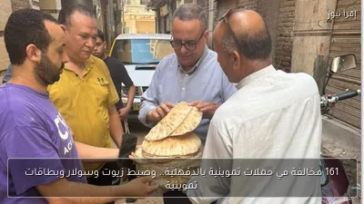 161 مخالفة في حملات تموينية بالدقهلية.. وضبط زيوت وسولار وبطاقات تموينية