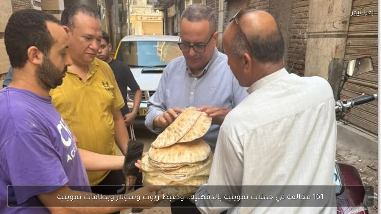 161 مخالفة في حملات تموينية بالدقهلية.. وضبط زيوت وسولار وبطاقات تموينية