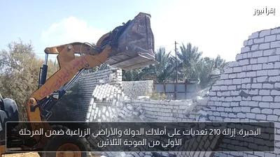 البحيرة: إزالة 210 تعديات على أملاك الدولة والأراضي الزراعية ضمن المرحلة الأولى من الموجة الثلاثين