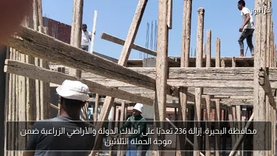 محافظة البحيرة: إزالة 236 تعديًا على أملاك الدولة والأراضي الزراعية ضمن موجة الحملة الثلاثين