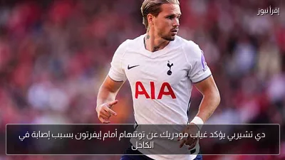 دي تشيربي يؤكد غياب مودريك عن توتنهام أمام إيفرتون بسبب إصابة في الكاحل