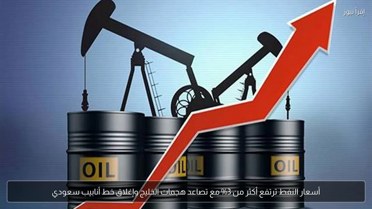 أسعار النفط ترتفع أكثر من 3% مع تصاعد هجمات الخليج وإغلاق خط أنابيب سعودي