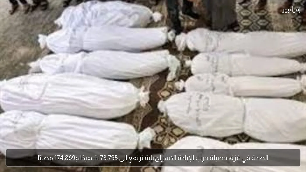 الصحة في غزة: حصيلة حرب الإبادة الإسرائيلية ترتفع إلى 73,795 شهيدًا و174,869 مصابًا