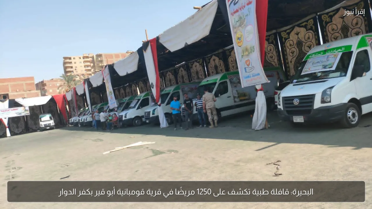 البحيرة: قافلة طبية تكشف على 1250 مريضًا في قرية قومبانية أبو قير بكفر الدوار