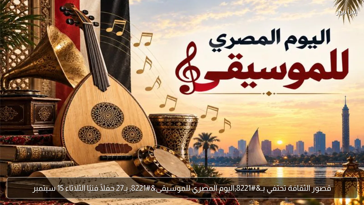 قصور الثقافة تحتفي بـ”اليوم المصري للموسيقى” بـ27 حفلًا فنيًا الثلاثاء 15 سبتمبر