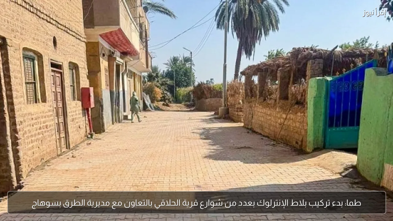 طما: بدء تركيب بلاط الإنترلوك بعدد من شوارع قرية الحلاقي بالتعاون مع مديرية الطرق بسوهاج