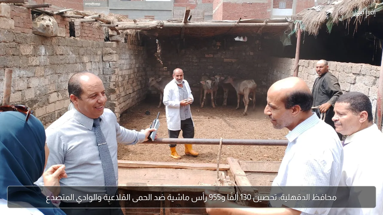 محافظ الدقهلية: تحصين 130 ألفًا و955 رأس ماشية ضد الحمى القلاعية والوادي المتصدع
