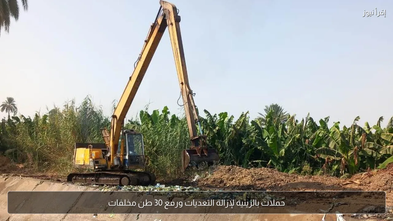 حملات بالزينية لإزالة التعديات ورفع 30 طن مخلفات