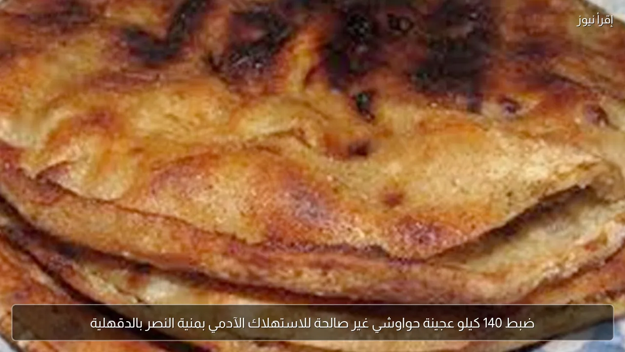 ضبط 140 كيلو عجينة حواوشي غير صالحة للاستهلاك الآدمي بمنية النصر بالدقهلية