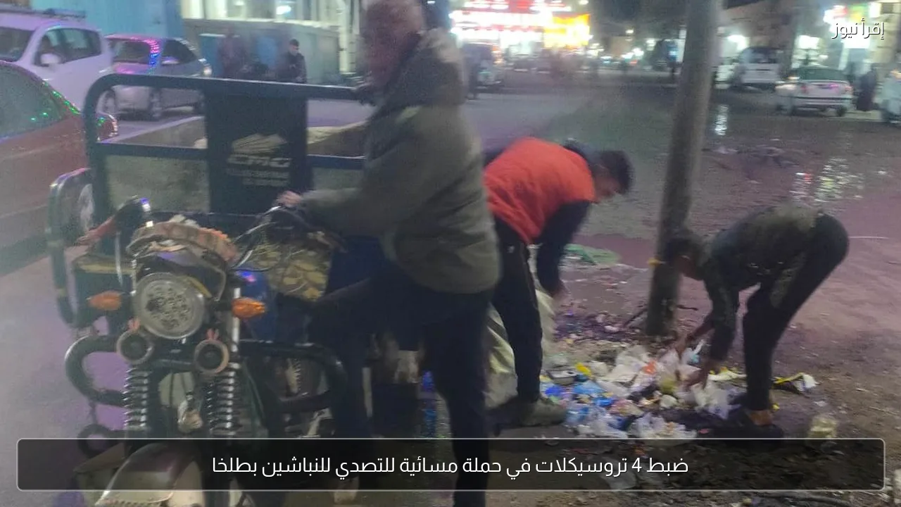 ضبط 4 تروسيكلات في حملة مسائية للتصدي للنباشين بطلخا