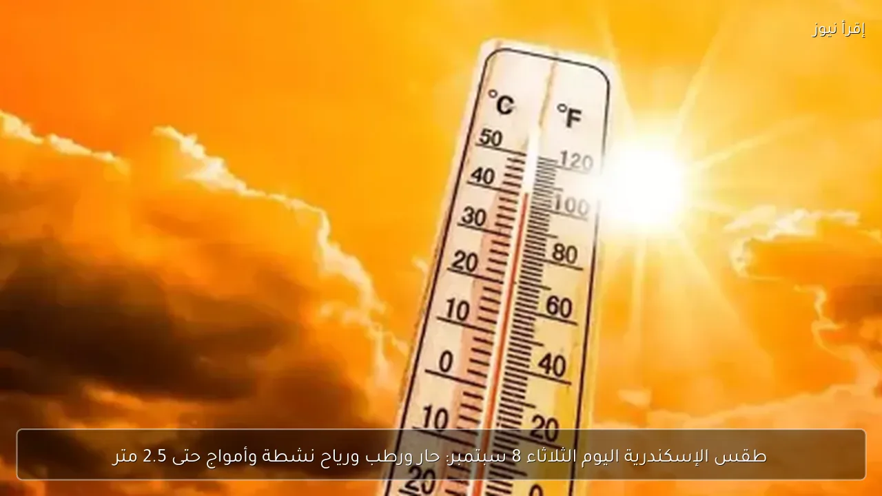 طقس الإسكندرية اليوم الثلاثاء 8 سبتمبر: حار ورطب ورياح نشطة وأمواج حتى 2.5 متر