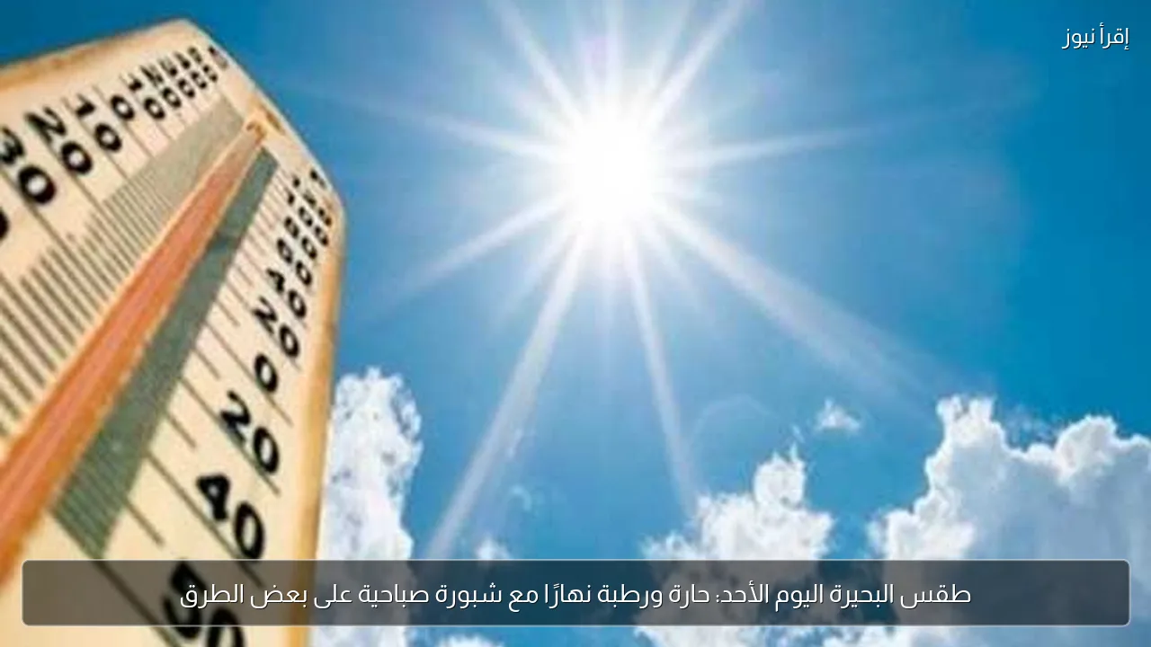 طقس البحيرة اليوم الأحد: حارة ورطبة نهارًا مع شبورة صباحية على بعض الطرق
