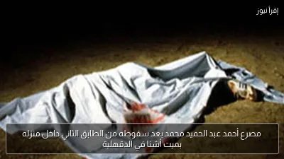 مصرع أحمد عبد الحميد محمد بعد سقوطه من الطابق الثاني داخل منزله بميت أشنا في الدقهلية