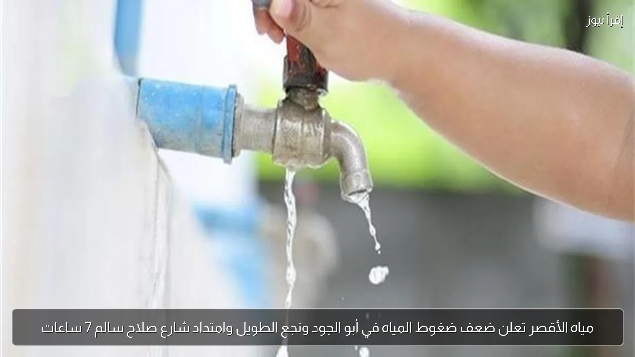 مياه الأقصر تعلن ضعف ضغوط المياه في أبو الجود ونجع الطويل وامتداد شارع صلاح سالم 7 ساعات