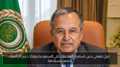 نبيل فهمي يدين استمرار الهجمات على السعودية ويؤكد دعم الجامعة لأمنها وسيادتها