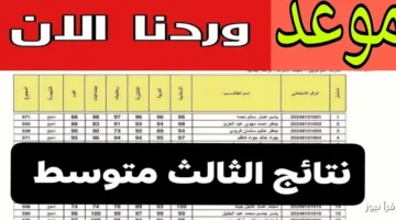 نتائج الثالث متوسط 2025 الدور الثالث