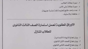 الأوراق المطلوبة لتسليم الاستمارة الورقية